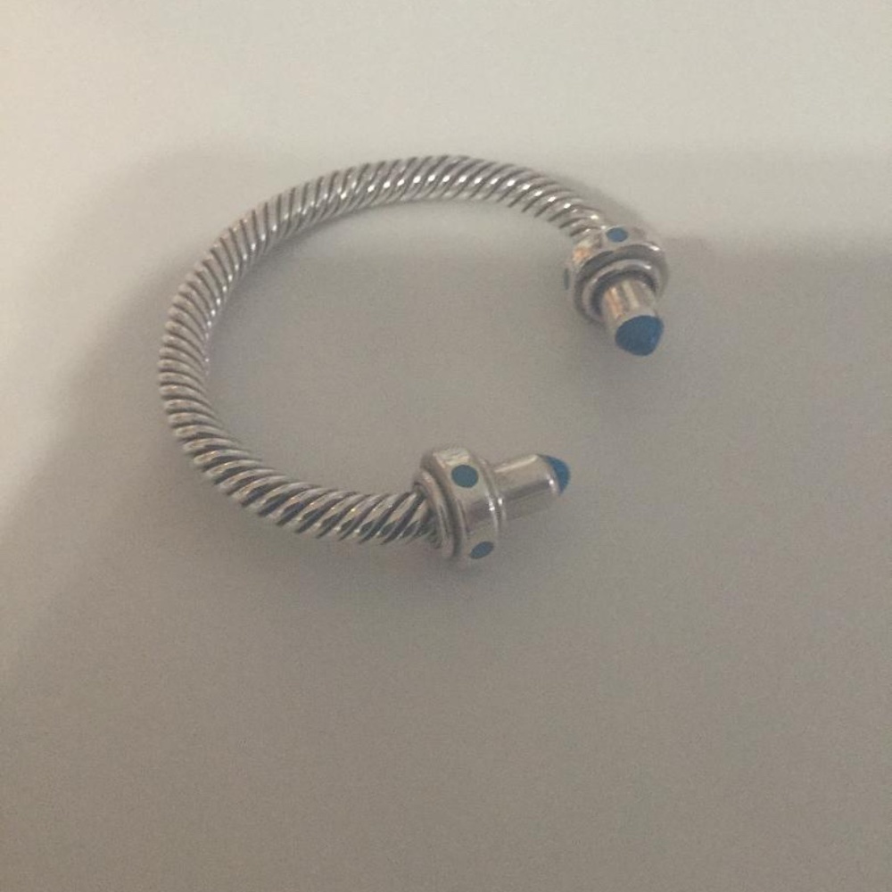 sterling silver bracelet with turquoise accents